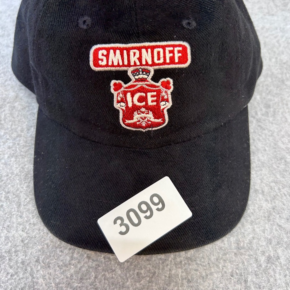 Smirnoff Ice Logo Unisex Black Smirnoff Baseball Hat Adjustable Strap OSFM - Picture 4 of 4